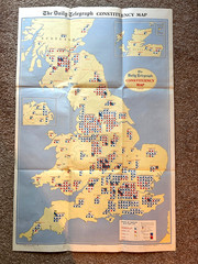 RARE The Daily Telegraph CONSTITUENCY MAP 1959 United Kingdom England Wales Scot