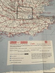 Vintage AA Service Map Through Routes To And From Dover And Newhaven Ports