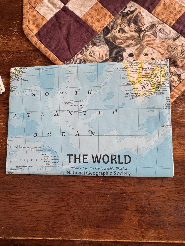 Set of 5 National Geographic maps, 1960–1961 — The World/Top of the World atlas