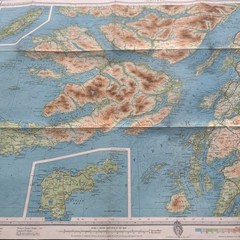 ARGYLE Bartholomew Revised Contoured Half Inch Map sheet 47 Paper 1950? Mull