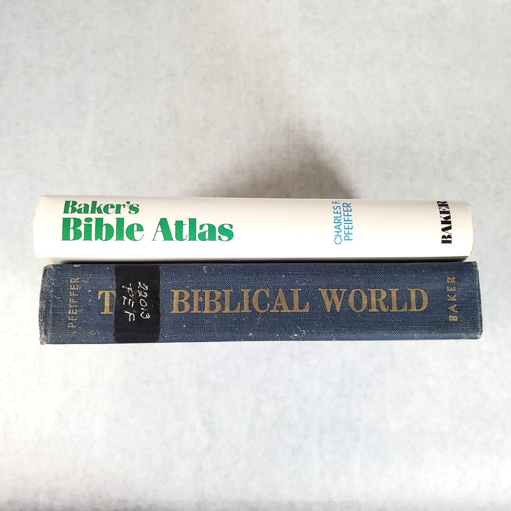 Charles F. Pfeiffer Lot of 2 – Baker’s Bible Atlas & The Biblical World