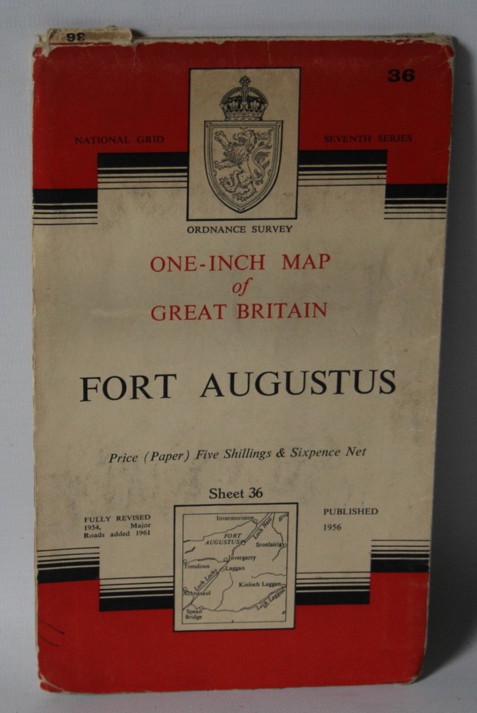 Ordnance Survey One Inch Map – Fort Augustus – Sheet 36 – 1961
