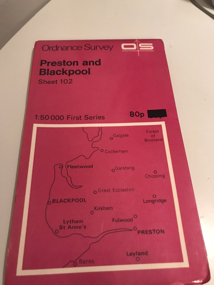 vintage ordnance survey preston amd blackpool sheet 102