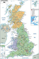Map of the UK Administrative Wall Poster Prints Post Office Home Decor A1 A2 A3