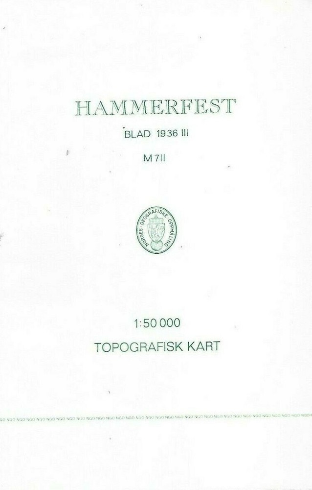 Norges Geografiske Oppmaling : Topografisk Kar Blad 1936 111: HAMMERFEST