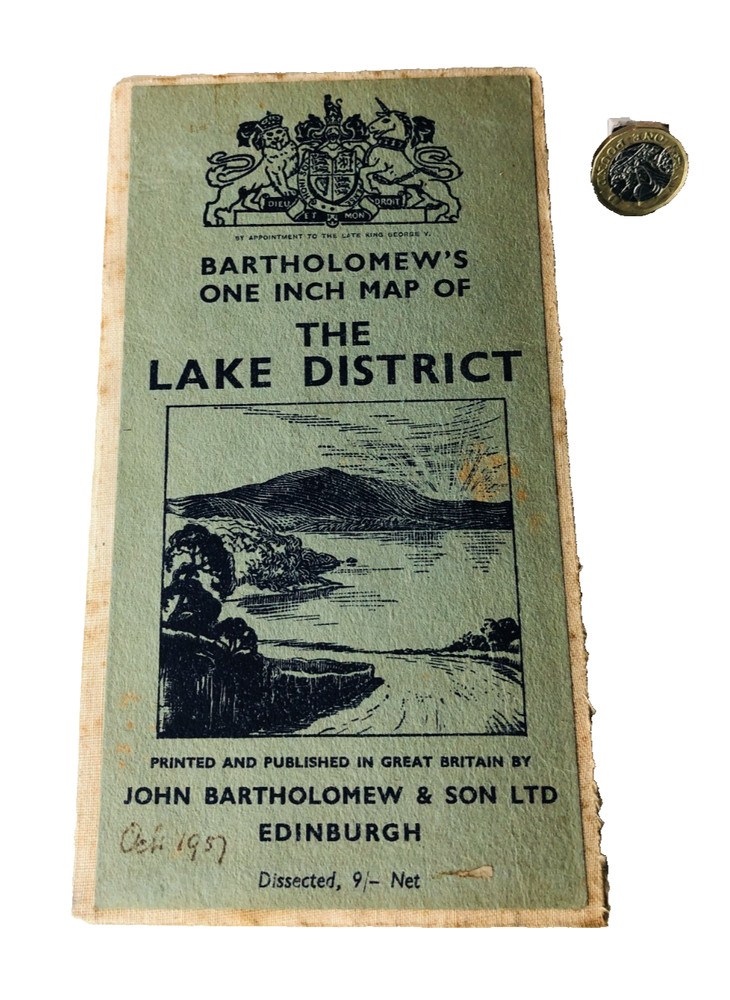 Map The Lake District Bartholomew Vintage ra