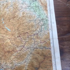 Vintage Bartholomews cloth backed map of North Wales