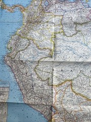 National Geographic Magazine 1964 Paper Map Northwestern South America Vintage