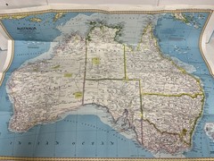 Australia Land Of Living Fossils Foldout Map National Geographic 1979