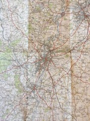 1954 Ordnance Survey One Inch Seventh Series Map 130 Kidderminster (inc Dudley )