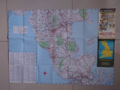 Vintage Geographia Touring Map England Wales Southern Scotland.