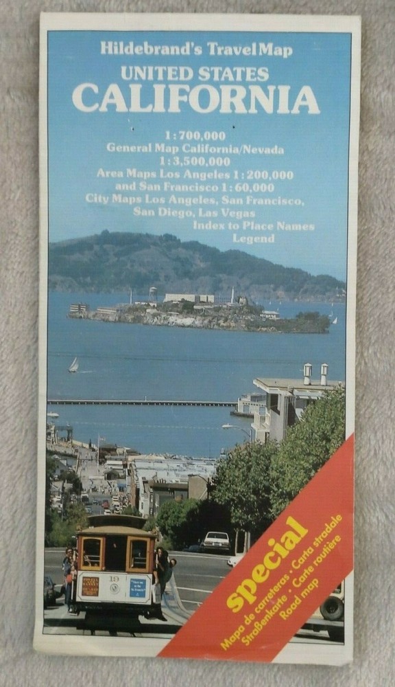Hildebrands Travel Map: California USA 1:700000 Folding Paper Map