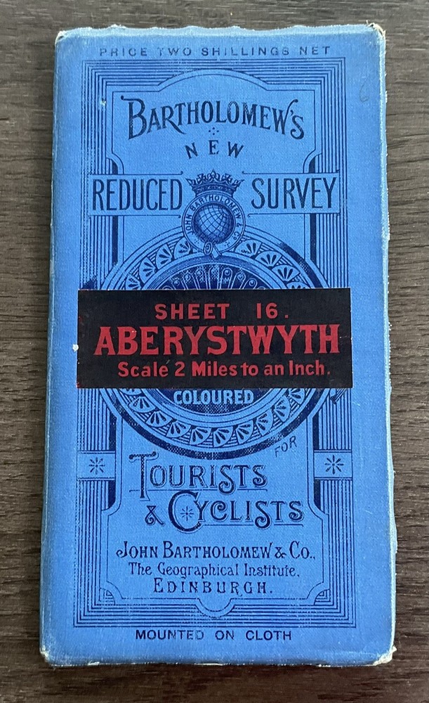 Vintage Bartholomew’s Cloth Map Of Aberystwyth