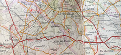 Vintage Bartholomew Half Inch Contoured Cloth Map Sheet 9 – SURREY