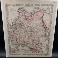 1859 Colton’s General Atlas Map of Russia and Hand Colored