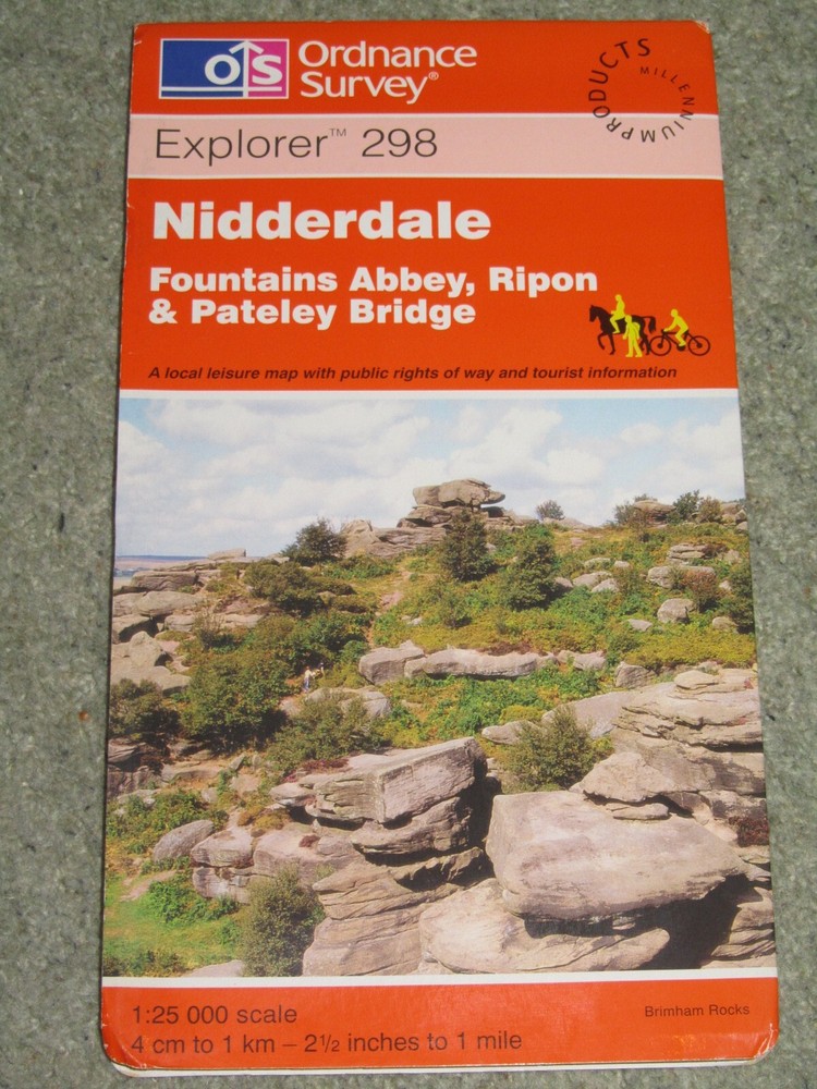 Ordnance Survey Explorer 1:25,000: Sheet 298 Nidderdale & Fountains Abbey; 1999