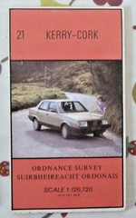 Irish Ordnance Survey Paper Map Kerry- Cork No 21 Scale 1/2Inch : 1 Mile 1986