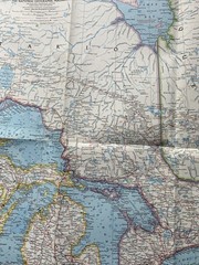 National Geographic Magazine Paper Map Of Central Canada 1963 Vintage Geography