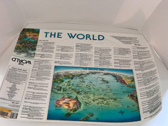 Unique Media Maps Laminated 3D Map ‘The World’ Artistic Illustration 1996