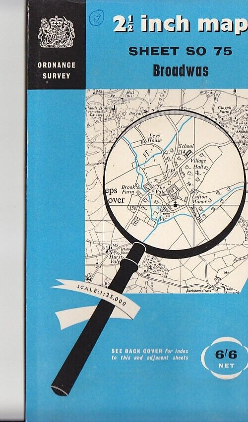 Ordnance Survey (OS) 1:25,000 First Series Map Sheet SO 75 Broadwas