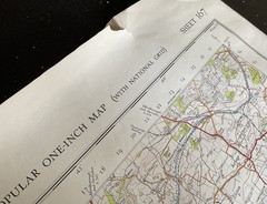 Ordnance Survey SALISBURY Wall Sheet Map NO 167 One-Inch MAP 1947 REvised ed