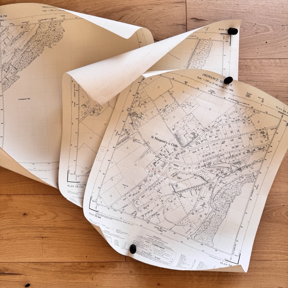 Vintage Ordinance Survey Maps St Margaret’s At Cliffe 1956 3 Sheets