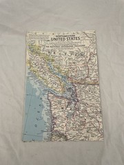 Vintage National Geographic Map Northwestern United States April 1960