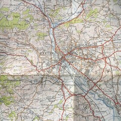 vintage ordnance survey Map Of Exeter 1946 Cloth Backed