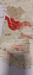 Folded France Map Wines and Brandy with Designation of Origin / Regions