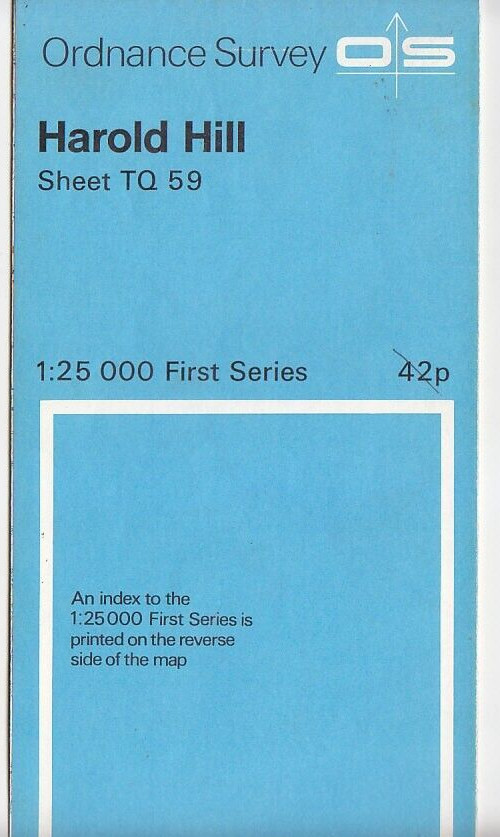 Ordnance Survey (OS) 1:25,000 First Series Map Sheet TQ 59 Harold Hill