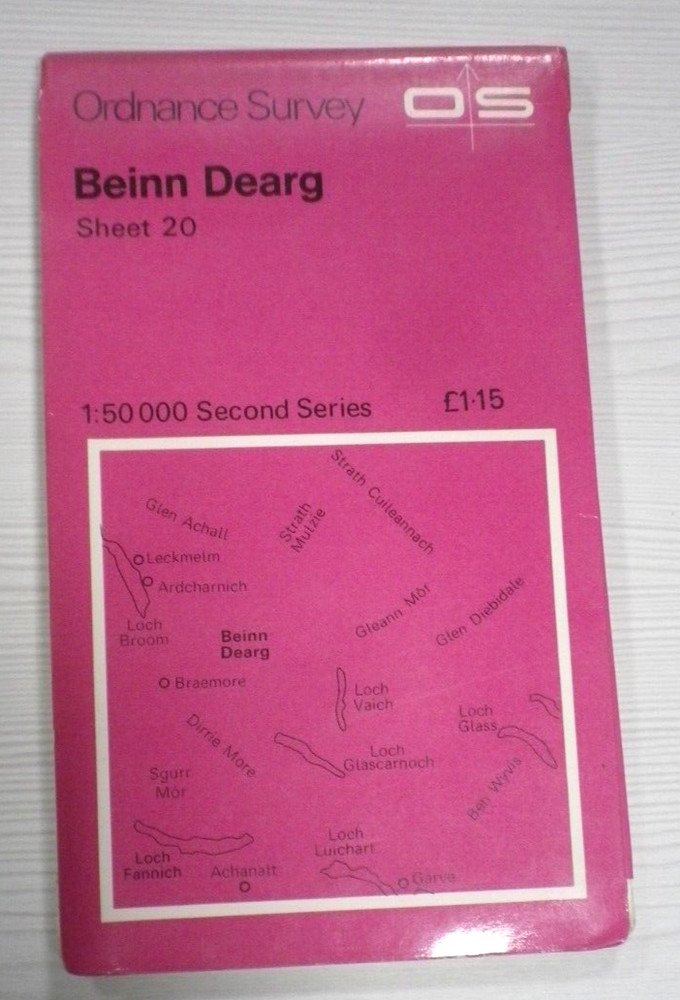 Ordnance Survey Map 1:50,000 Sheet 20 Beinn Dearg