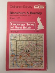 OS 1:50,000 Landranger Sheet 103 Blackburn and Burnley, 1973