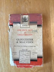 1953 Ordnance Survey One Inch Seventh Series Cloth Map 143 Gloucester & Malvern