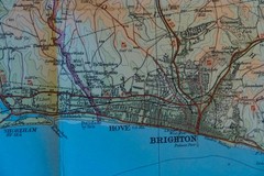 Bartholomew’s Revised Half-inch Contoured Linen Map – Sussex, sheet 6. c1947