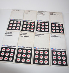 Vintage 1966s -1970’s Mobil Pocket Road Maps – 8 Maps