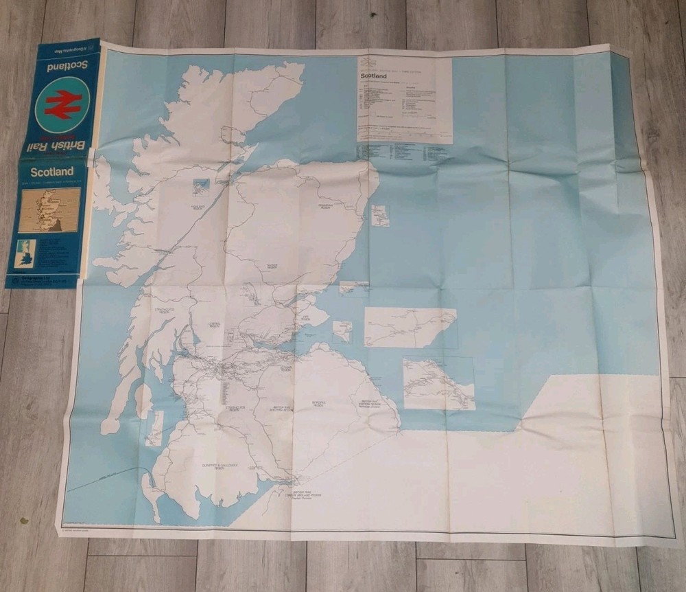 British Rail System Map Scotland ( A Geographia Map) 1977 (Large)