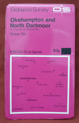 ORDNANCE SURVEY 1:50,000 MAP – OKEHAMPTON AND NORTH DARTMOOR – SHEET 191 – 1974
