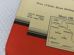 OS Ordnance Survey One Inch Cloth Map, of Oxford & Newbury, Sheet 158 1962