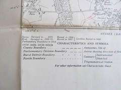 VINTAGE OS MAP OF COUSLEYWOOD AREA SUSSEX 1932 EDITION – SIX INCHES TO ONE MILE