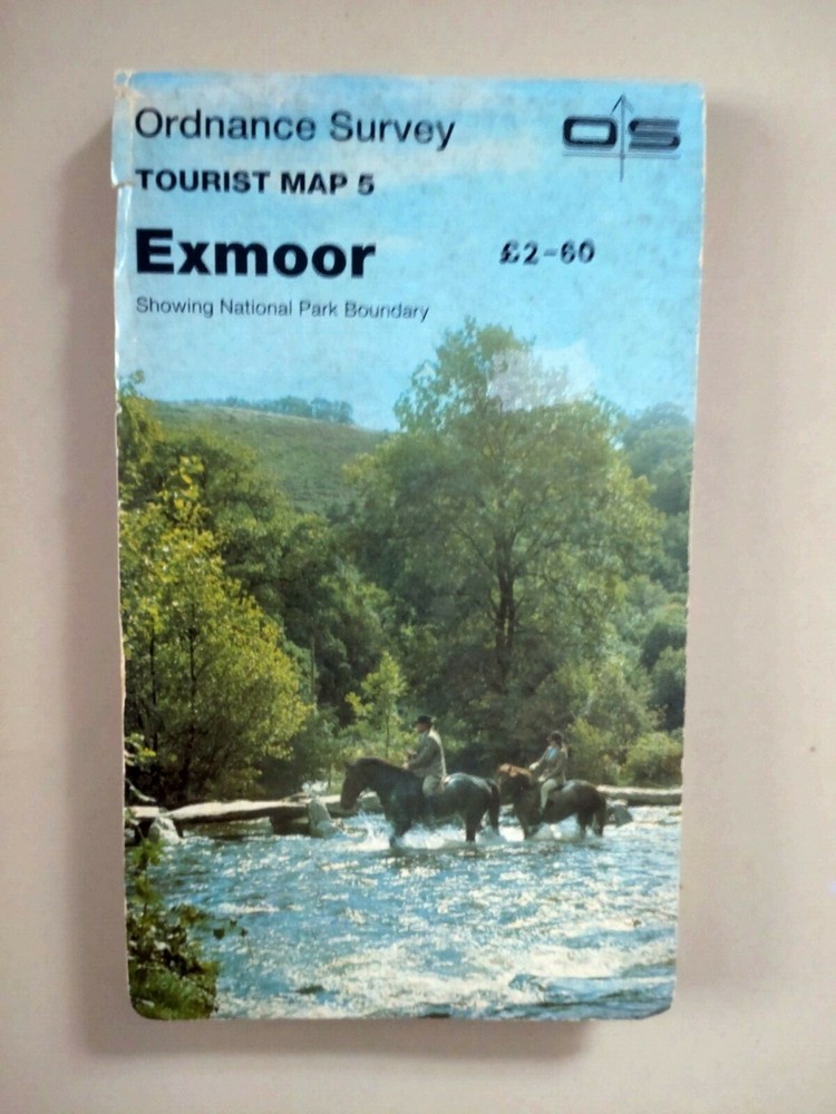 Exmoor OS Ordnance Survey Tourist Map 5 1 inch to Mile 1982 Folding Paper Map