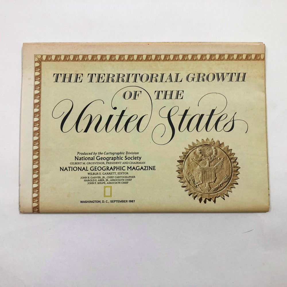 National Geographic Map The Territorial Growth of the United States 1987 Vintage