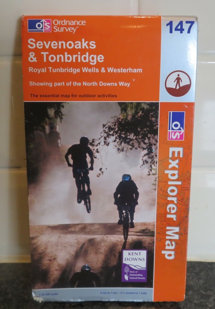 Sevenoaks and Tunbridge Ordnance Survey Folded Map Very Good Condition