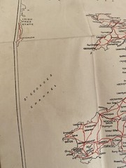 SUPERB Old CLOTH ROAD MAP Vintage Geographia ENGLAND AND WALES