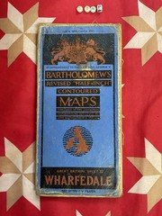 ANTIQUE Bartholomews Map , FOLD OUT MAP , Shropshire , hiking , rambling