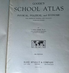 1945 Goode’s School Atlas by Rand McNally, 286 Pages Good Condition
