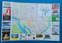 Washington pocket guide, tourist map, streets, places visit, metro underground