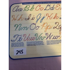 Cursive Alphabet English/Spanish Laminated Placemat Education Homeschool 17×12″