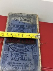 Antique 1924 Bartholomew’s Half Inch to 1 Mile Cloth Map, No 7 Glasgow and Clyde