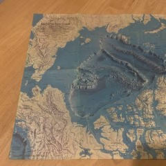 National Geographic 1971 Artic Ocean Floor Map Siberia Alaska
