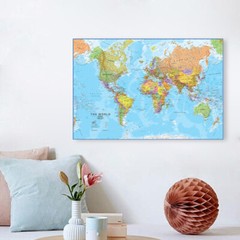 Map of the World Educational Map Poster Print Wall Mural Decor 2X3FT 1.5X 2.4FT